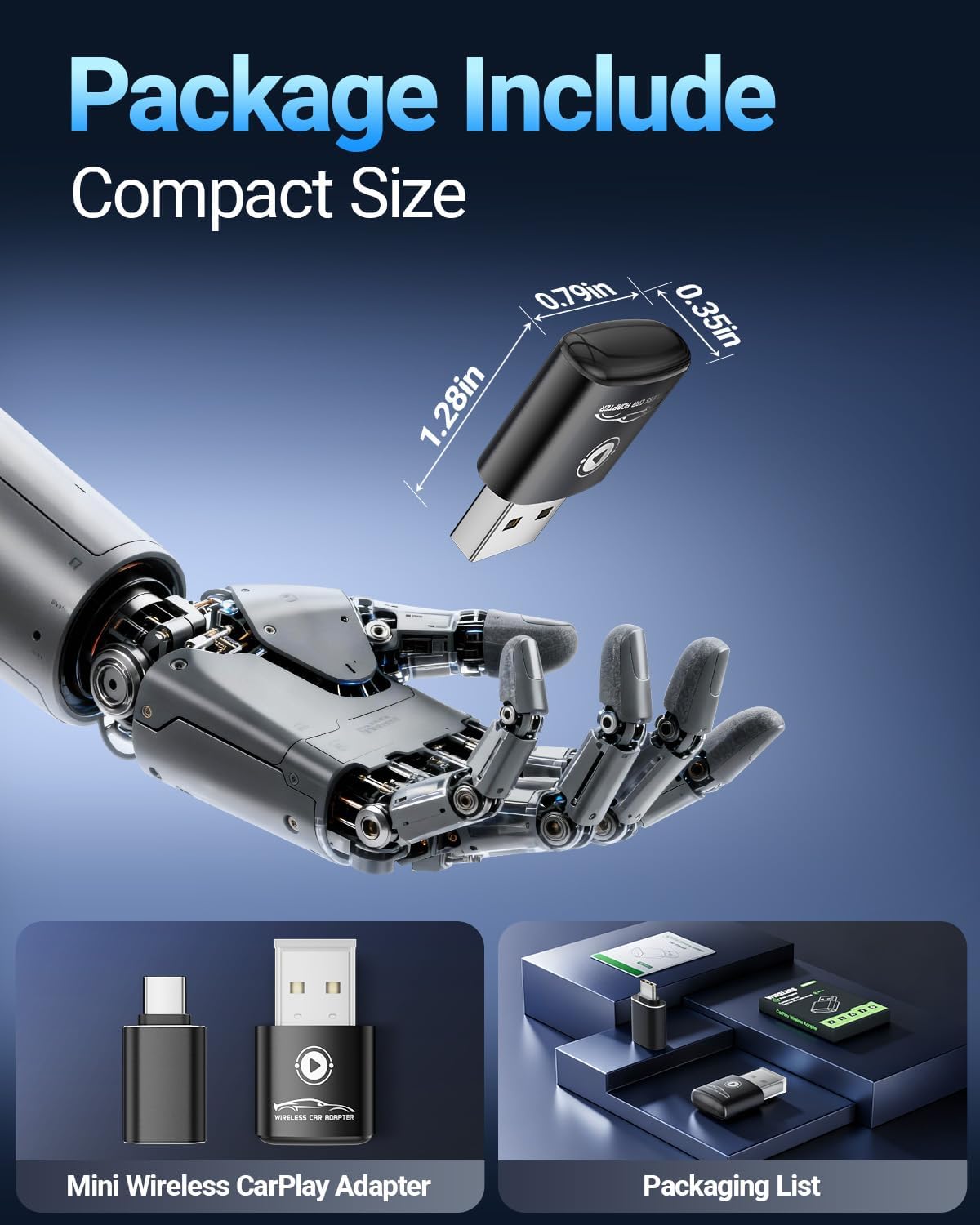 Wireless CarPlay Adapter for Apple iPhone(2026 Upgraded) Mini Design, Converts Factory Wired to Wireless Adapter for CarPlay, Plug and Play, Auto Connect Fast and Stable(Black) - Image 9