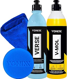 Kit Revitalizador Renovador Plasticos Borrachas Pneu Verse Shampoo Desengraxante Neutro V-Mol 500ml Vonixx