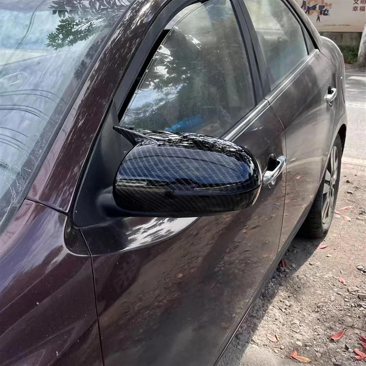 Compatible For KIA K3 Forte Cerato Ceed 1 2009-2011 Car Rearview Side Mirror Cover Wing Cap Exterior Sticker Door Case Trim Carbon Fiber(Carbon Fiber)