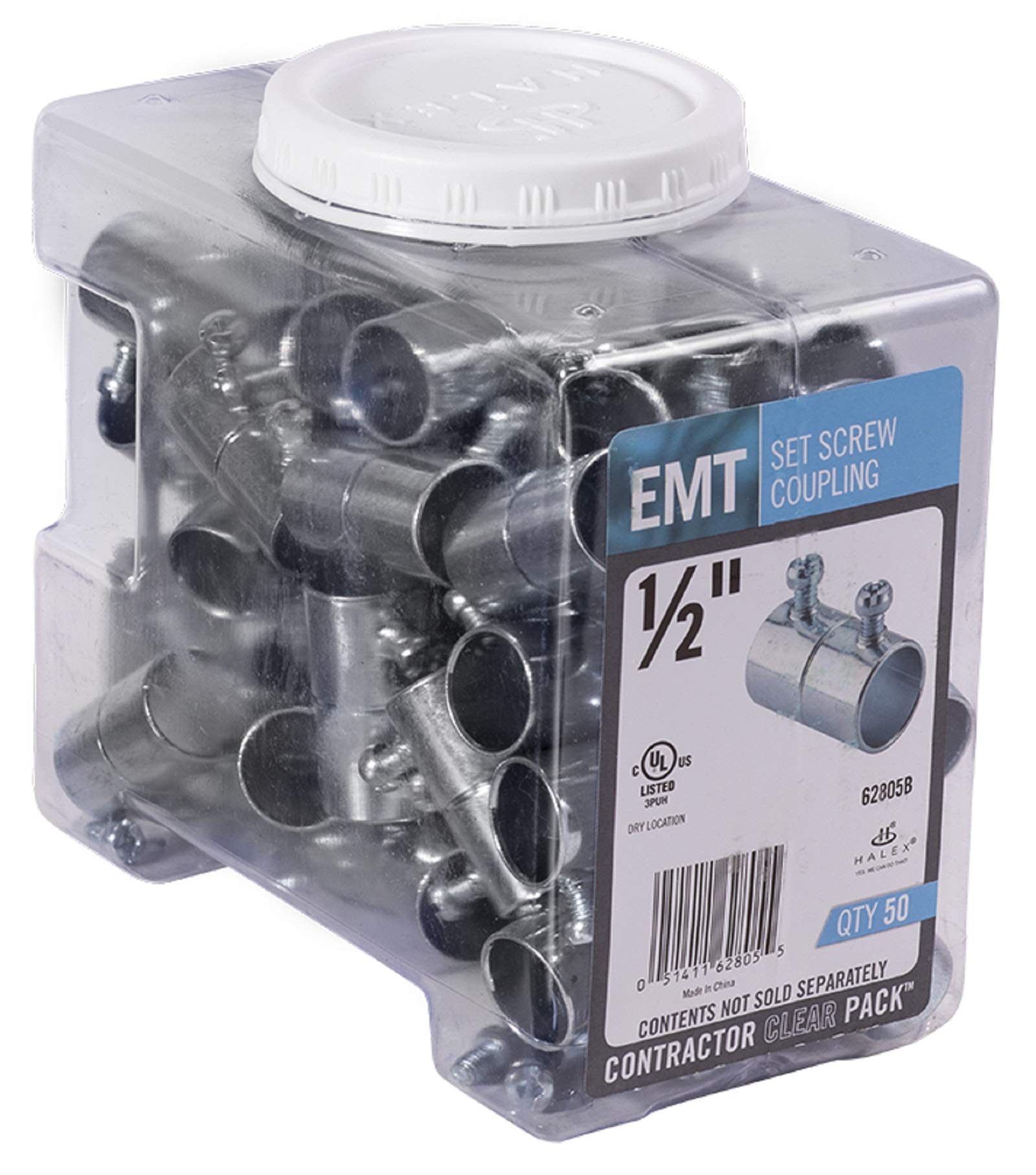 Raccord à vis EMT 1/2 en acier Halex 62805B pour une jonction rigide et durable