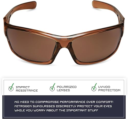 Miniatura 302 de Nitrogen - Gafas de sol deportivas polarizadas envolventes para hombre y mujer, UV400, para conducir, pescar, correr, andar en bicicleta, gafas