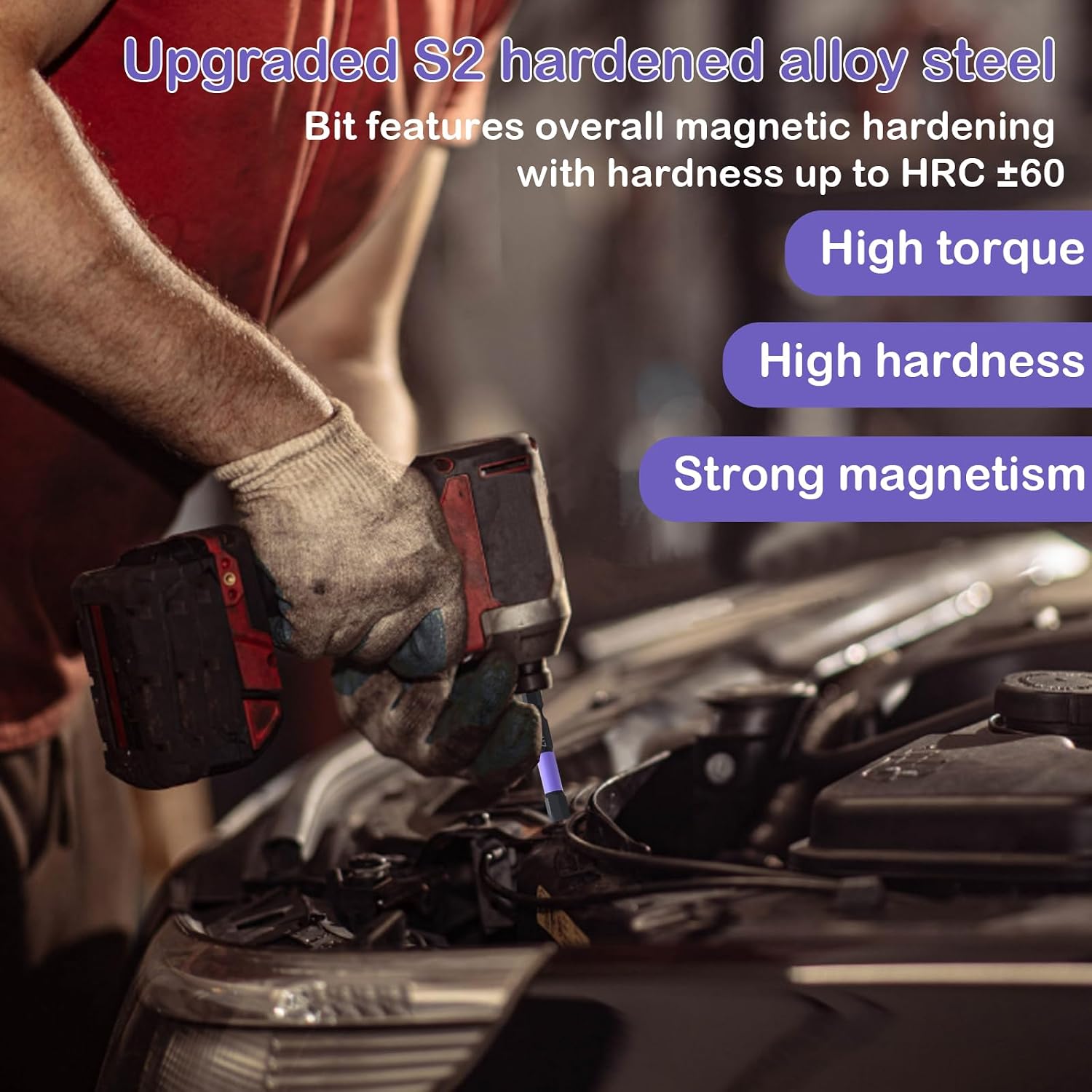 10Pcs Impact Hex Head Allen Wrench Drill Bit Set, 1/4” Hex-Shank S2 Steel Hex Bits Set, Magnetic Allen Key Drill Bits Sets with 60mm Extension Socket, 2 inch Long with Storage Box
