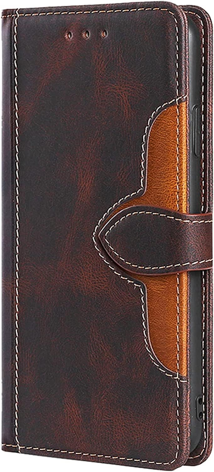 Flip Case for iPhone 14/14 Plus/14 Pro/14 Pro Max with Card Holder, Durable Leather Wallet Stand Phone Cover Magnetic Closure Shockproof TPU Inner Shell (Color : Red, Size : 14)