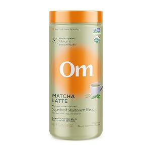 OM MUSHROOM SUPERFOOD Matcha Latte Blend Green Tea Mushroom Powder with Lions Mane Reishi Chaga Turkey Tail Focus