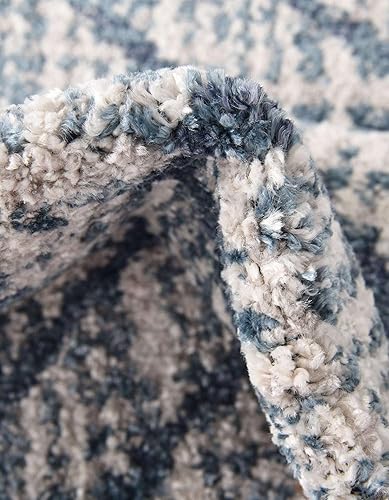 Vista 22 de Unique Loom Aramis Collection - Alfombra Kavi (2 pies x 6 pies 1 pulgada, marfil/azul)