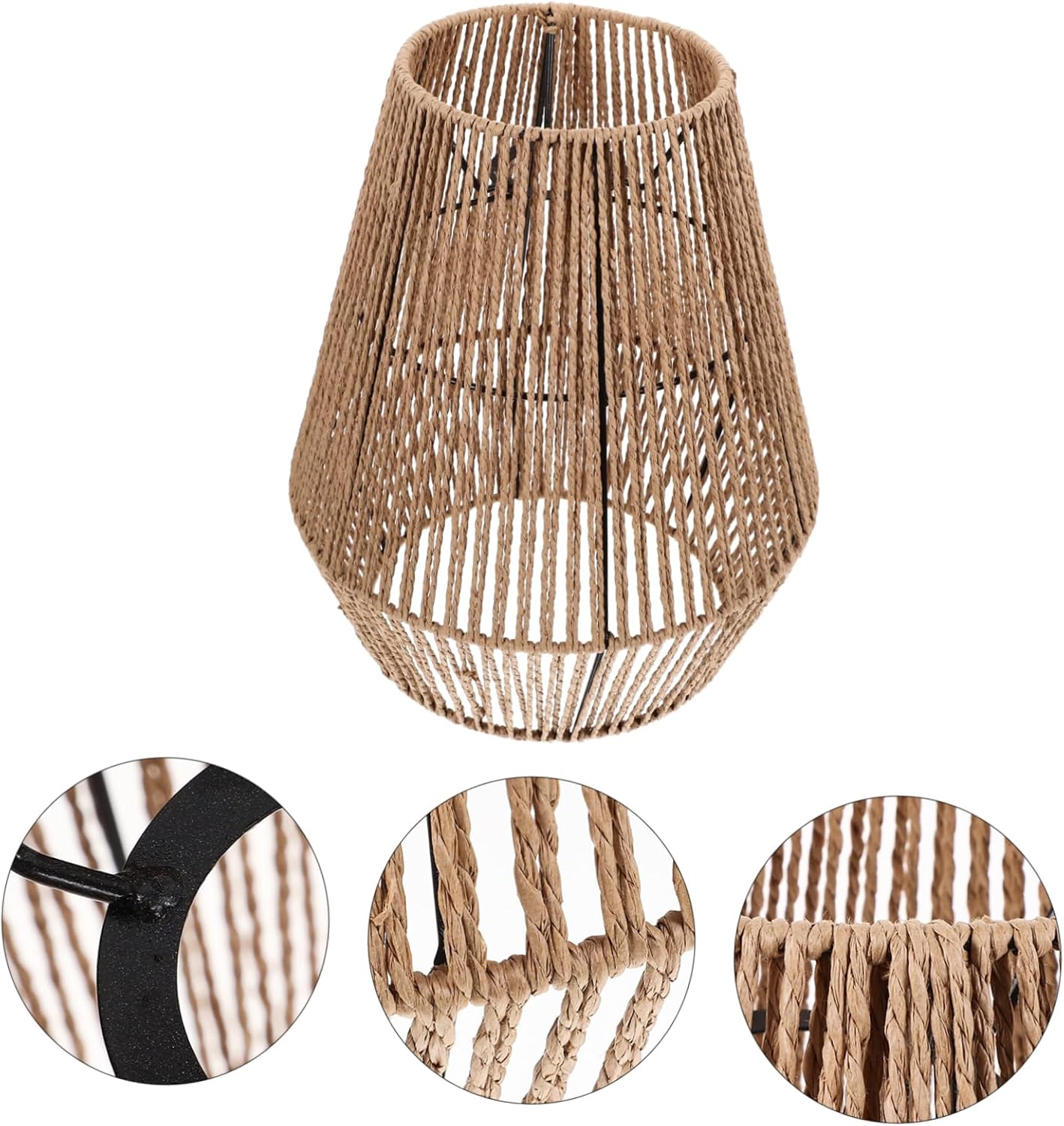 Pendant Light Lampshade Ceiling Light Cover Woven Seagrass Lamp Shade Rustic Handmade Rattan Decor