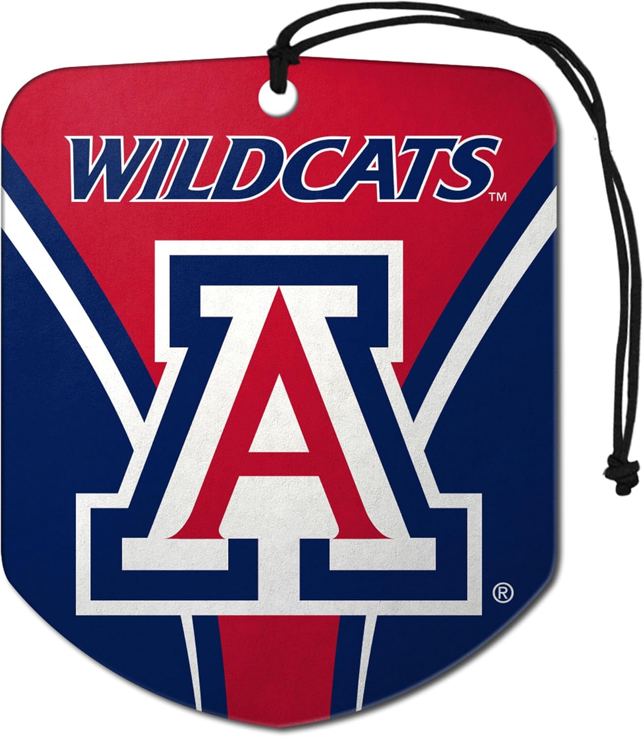 FANMATS 61603 NCAA Arizona Wildcats Hanging Car Air Freshener, 2 Pack, Black Ice Scent, Odor Eliminator, Shield Design with Team Logo