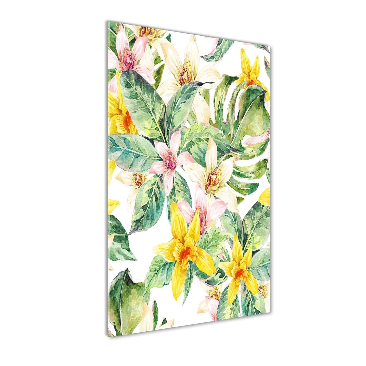 Image sur verre acrylique haut de gamme Tulup 60x120 cm art mural fleurs exotiques