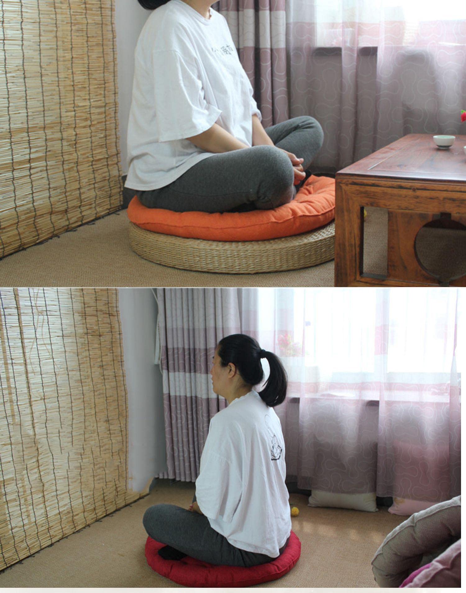 Grande cuscino quadrato da meditazione per yoga, cuscino da pavimento imbottito spesso, morbido cuscino rotondo per bambini e animali domestici, comodo tappetino per meditazione e relax
