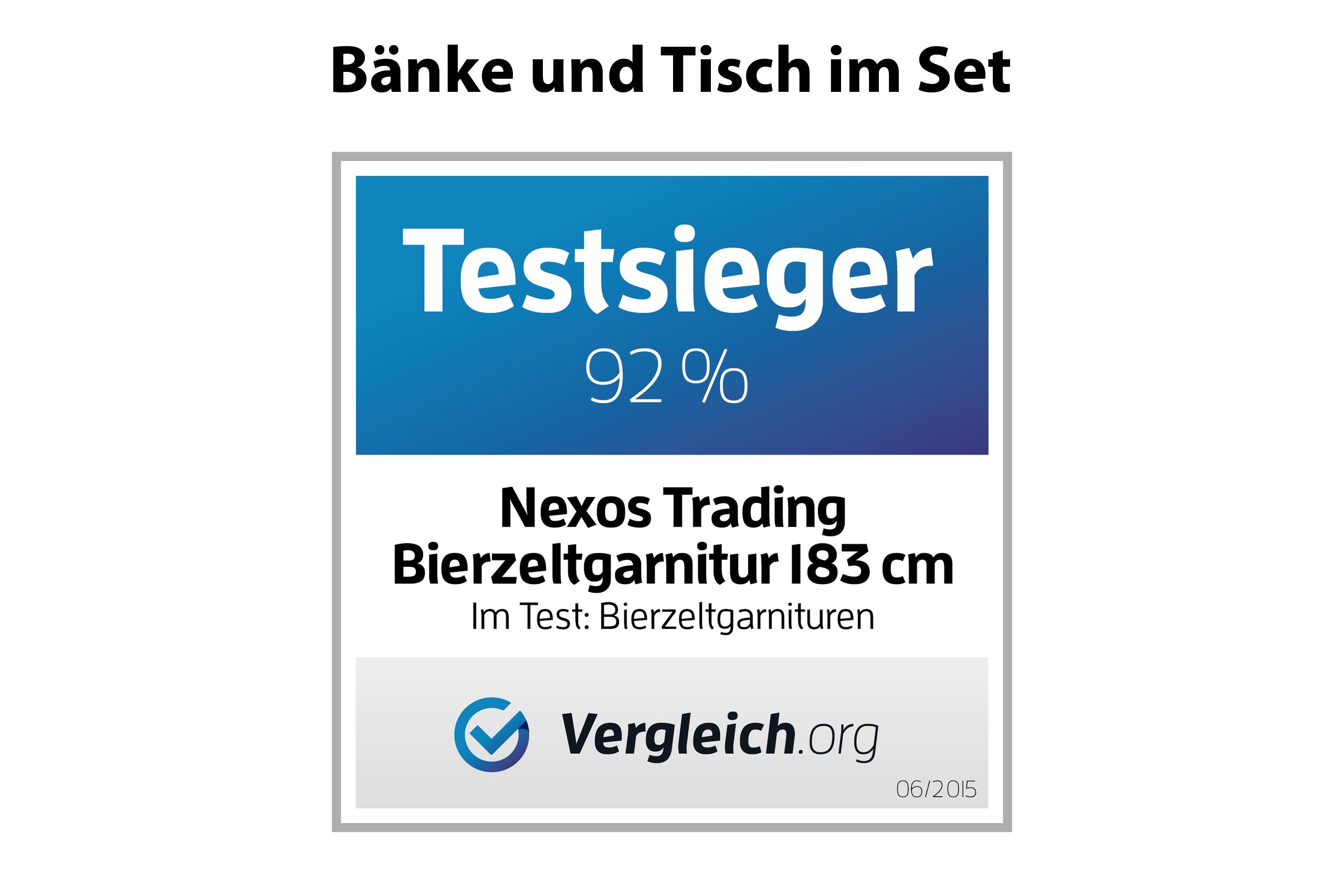 Nexos Klapptisch 183 x 76 x 74 cm Partytisch Catering Gartentisch klappbar Campingtisch bis 170 kg stabil robust wetterfest 13 kg Tragegriff weiß braun schwarz Farbe wählbar (Weiß)
