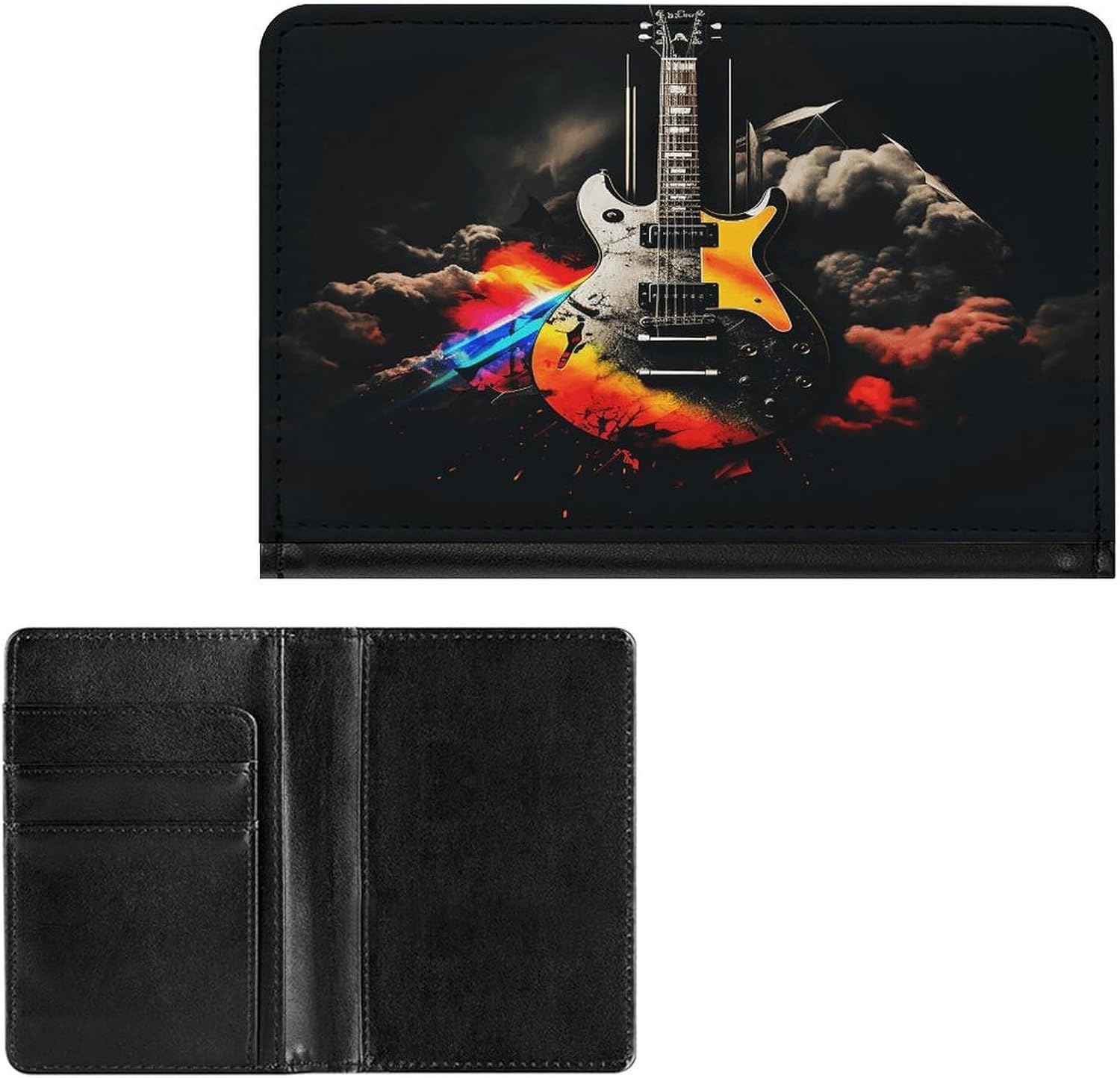 Rock Music Passport Holder Passport Protector for Travel PU Wallet Cover Case Waterproof Card Case for Men image 2