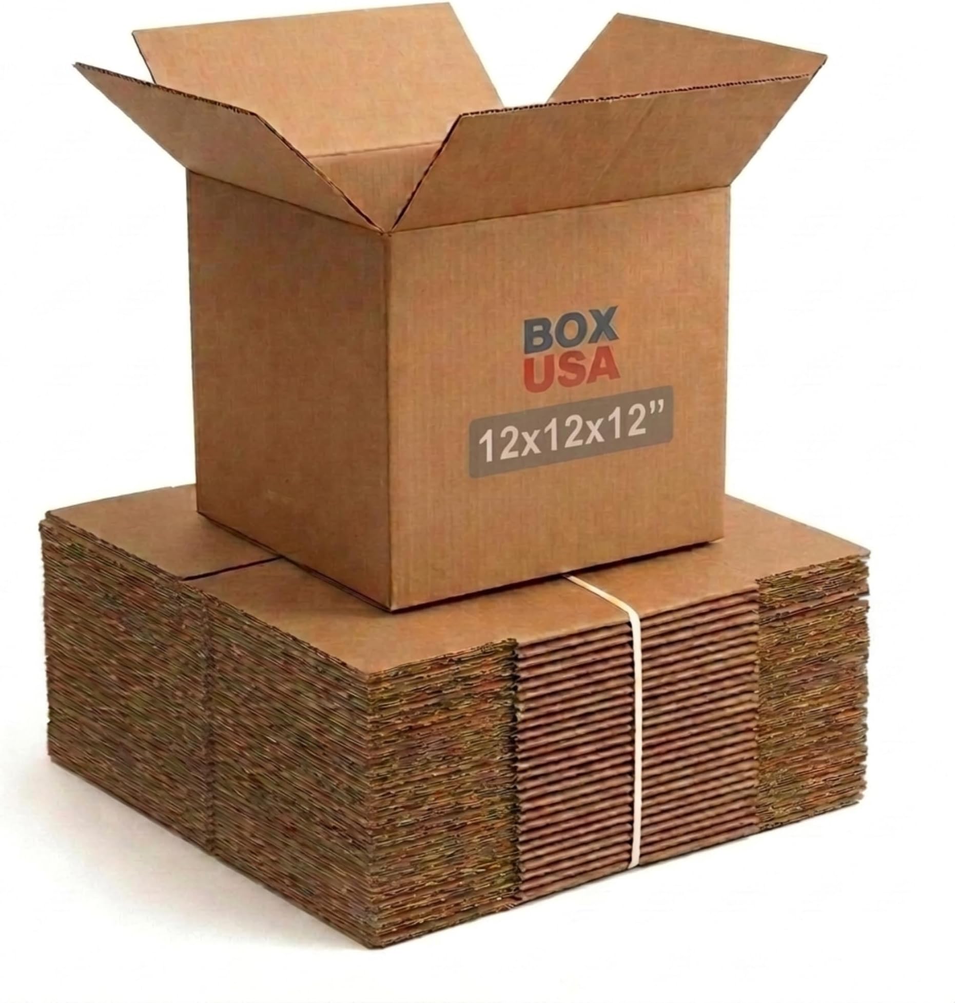 BOX USA Cube Shipping Boxes 12"L x 12"W x 12"H (25-Pack) - Corrugated Cardboard Box for Moving, Mailing, Packing, Packaging and Storage