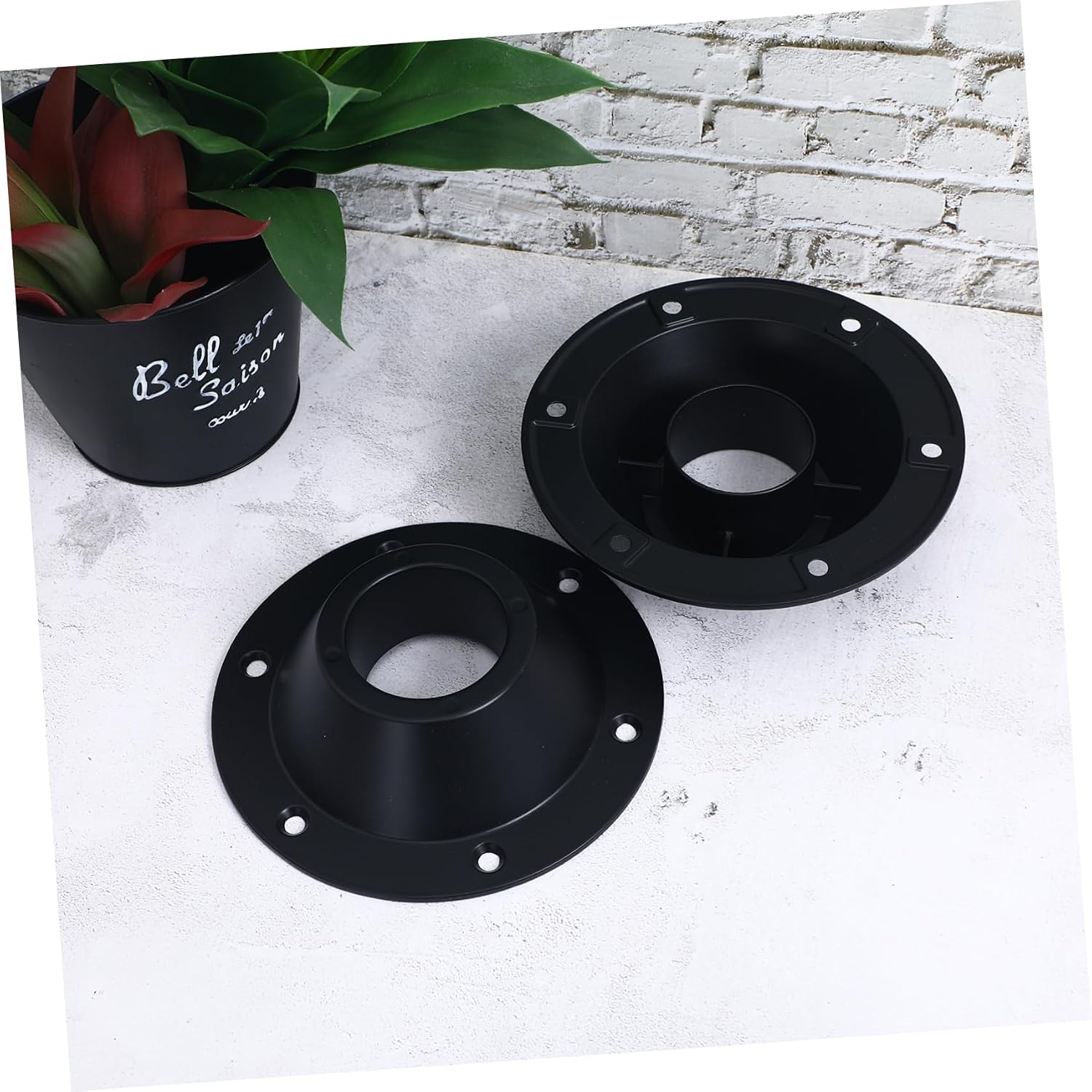 GARVALON 2pcs Secure Rv Table Mount for Floor Aluminum Camper Table Base Black Base