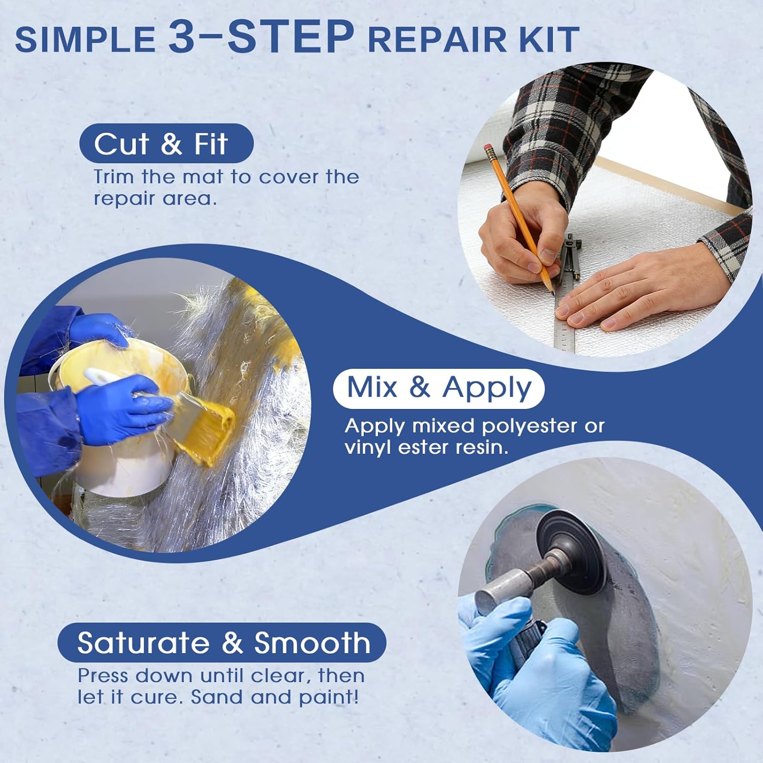 1708 Biaxial Fiberglass Cloth Mat Roll, 8" x 360" Heavy Duty Fiber Glass Cloth for Boat, Automotive and Roofing | DIY Epoxy & Polyester Compatible Fiberglass Repair Sheet