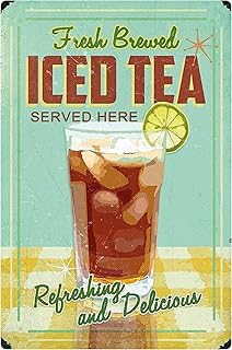 Iced Tea Kitchen Home Decor Retro Vintage Metal Tin Sign 12" X 8"