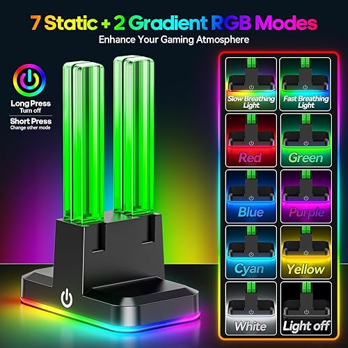 Miniatura 3 de Cargador controlador de interruptor para 4 Joycons con 9 modos de luz RGB, soporte de cargador Joy con indicadores LED, estación de carga de
