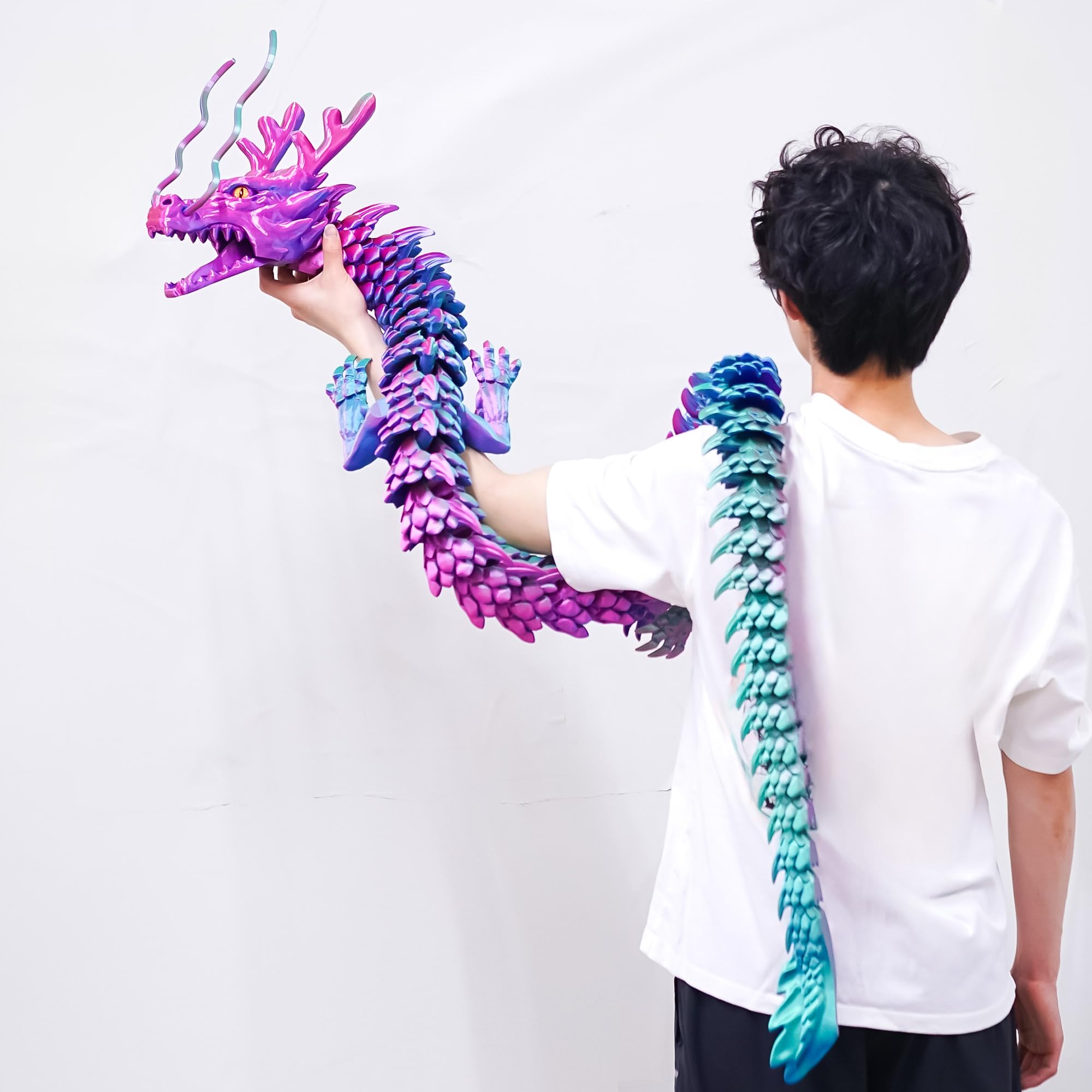 Großes 3D-gedrucktes Drachenspielzeug, XXL-Tiere, 200,7 cm, super lange und große Lacertid-Figuren, riesiges 3D-Druck-Zeug, Dracheneier, riesige Fidget-Actionfiguren, coole 3D-Druck-Geschenke (200,7