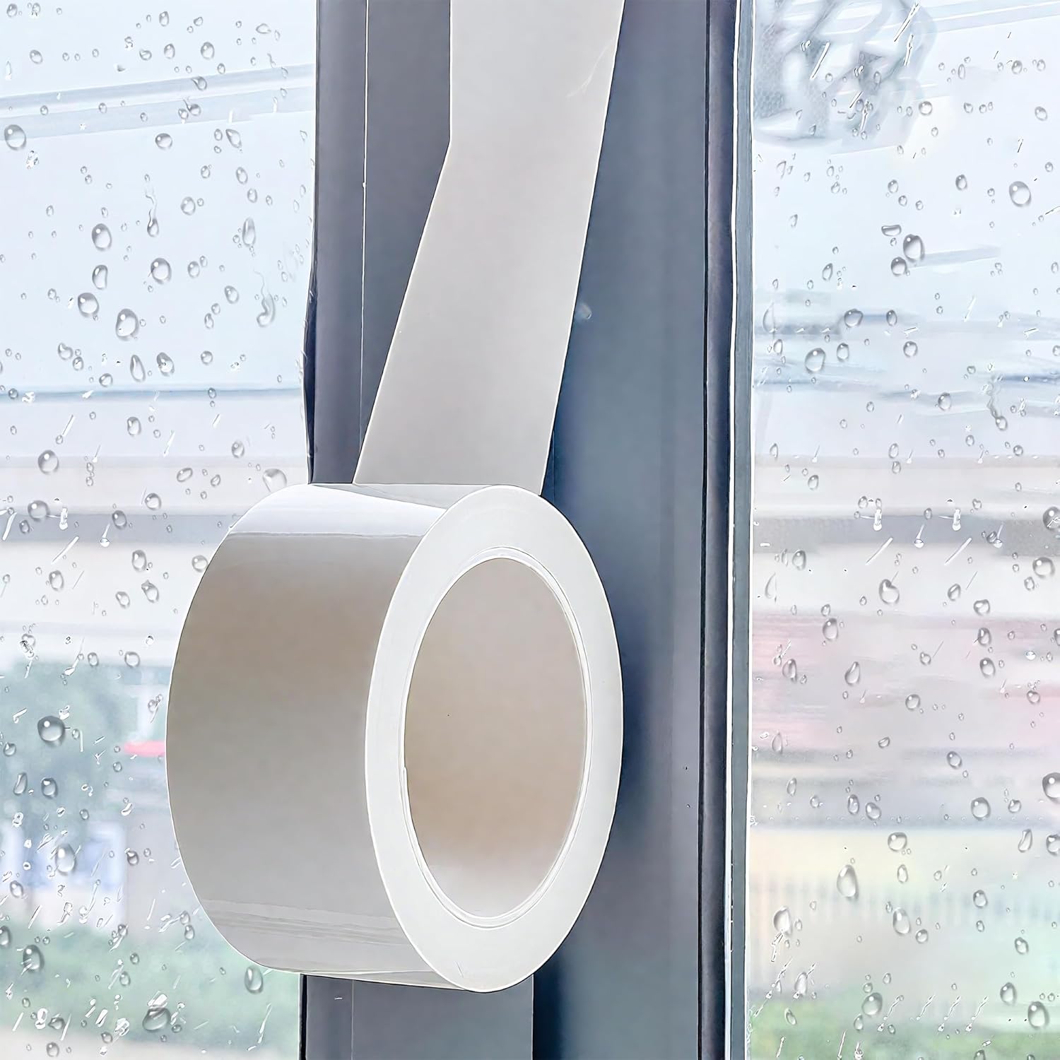 Weather Stripping Window Seal Tape, PE White Insulation Tape for Window and Door, Clear Window Insulation for Summer Heat, Draft Stopper for Home