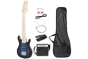 Guitarra Eléctrica Azul de 30 Pulgadas para Jóvenes Principiantes