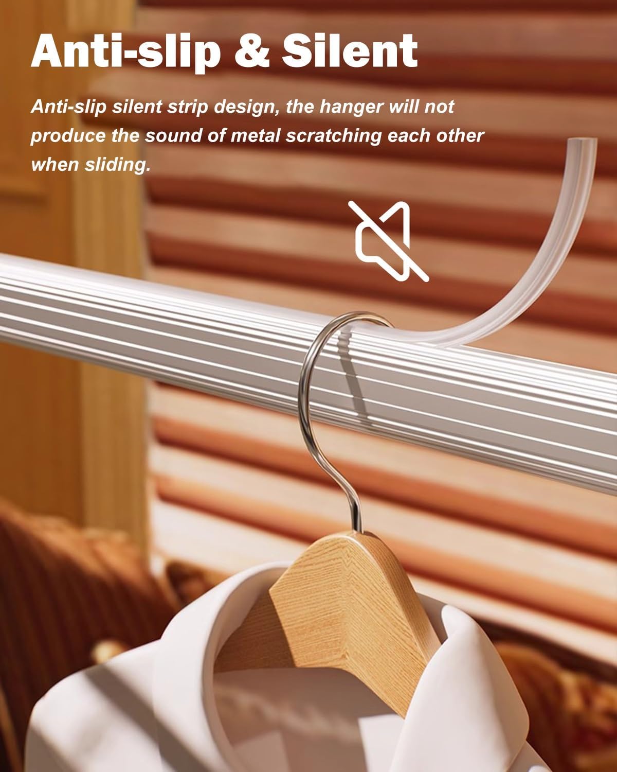 Heavy Duty Black Closet Rod for Hanging Clothes, Space-Saving Wardrobe Organizer, Metal Garment Rack System, 130cm (51 1/8") - Perfect for Efficient Storage