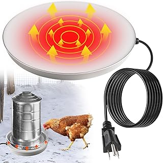 MEWTOGO Chicken Water Heater for Winter - 75W Energy Saving Chicken Coop Accessories, Thermostatically Controlled Poultry Waterer Heated Base for 1-3 Gallon Poultry Fount