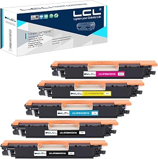 LCL Remanufactured Toner Cartridge for HP 126A CE310A CE311A CE312A CE313A CF341A (5-Pack,2Black,Cyan,Magenta,Yellow) for HP Laserjet Pro CP1025 CP1025nw CP1026nw CP1027nw CP1028nw