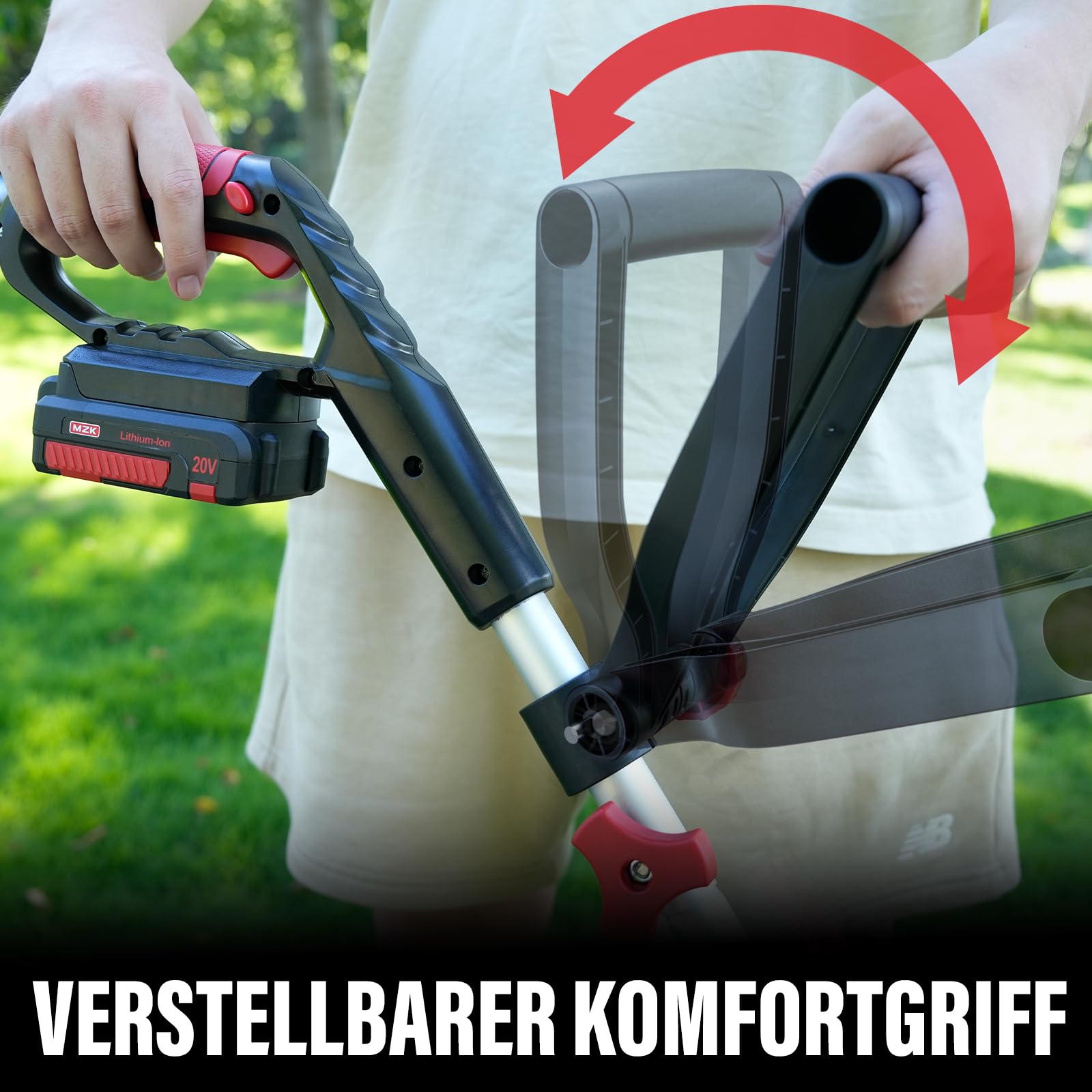 MZK 20V Akku-Rasentrimmer 30 cm, Kantenschneider, 2 Akkus