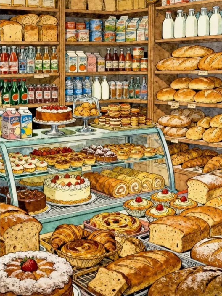 Brennora Stamped Cross Stitch Kits for Adults Bread 11CT Counted Cross-Stitch Embroidery Patterns Beginners Home Decor 16x20 inch