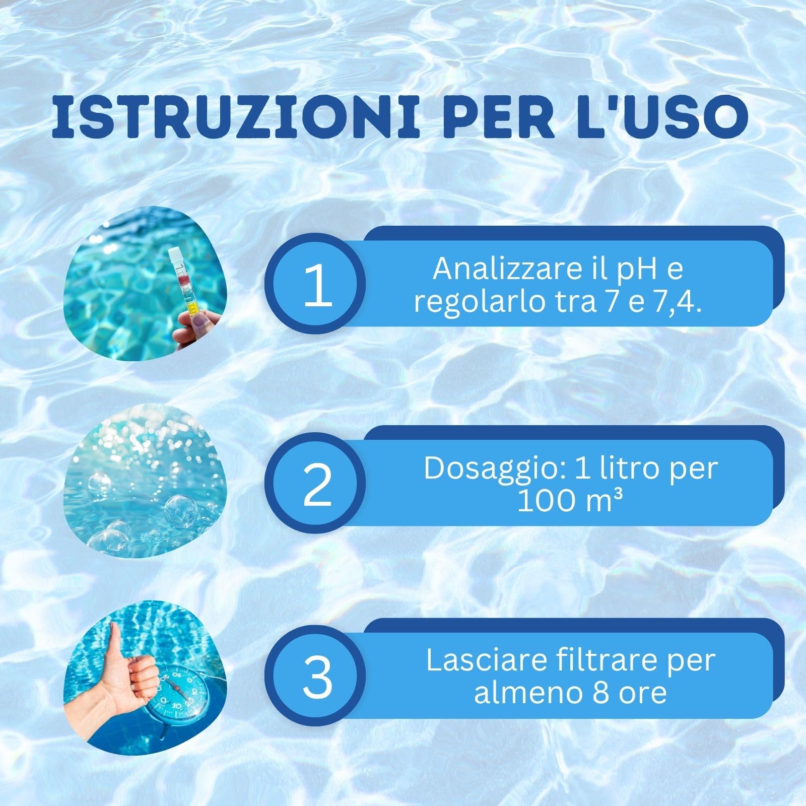 PLANTAWA Flocculante per Piscina 5L | Chiarificatore Acqua Torbida Super Concentrato | Schiarente per Piscina Compatibile con Ogni Trattamento | Sicuro e Senza Sostanze Aggressive
