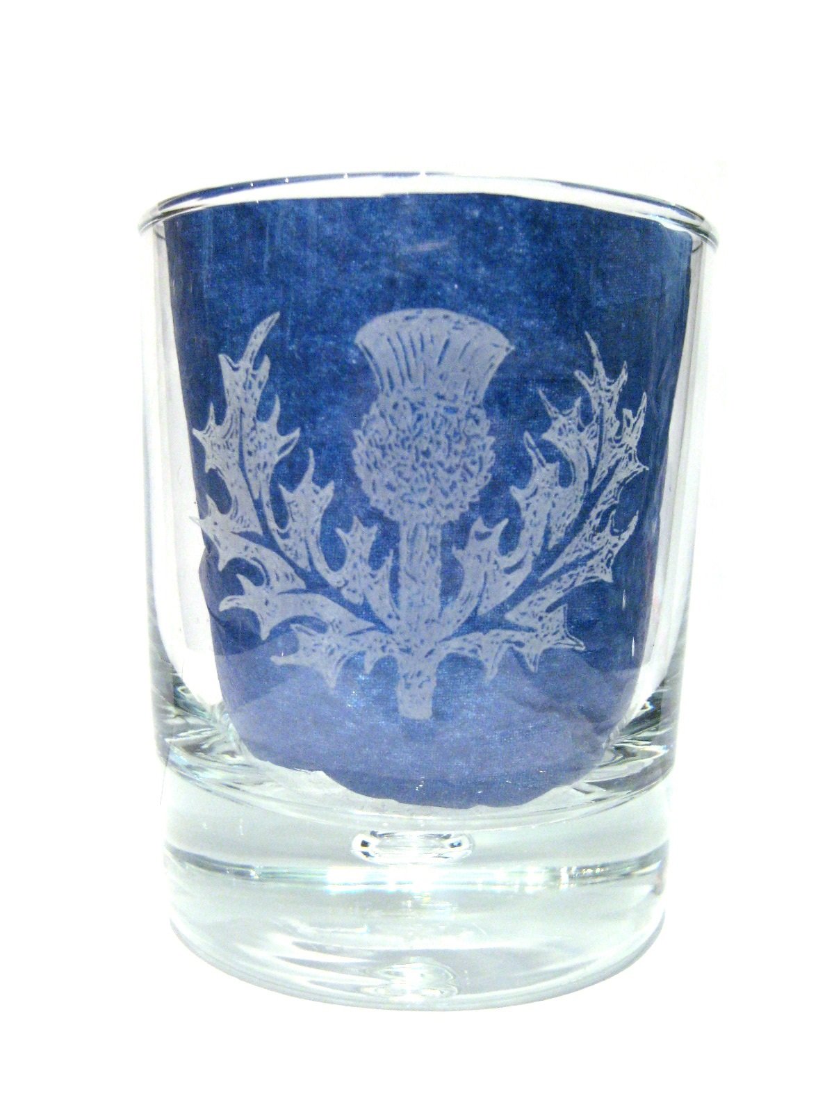 Art Pewter Whisky Glass 6.5 Oz With Engraved Thistle Design - Made In Scotland