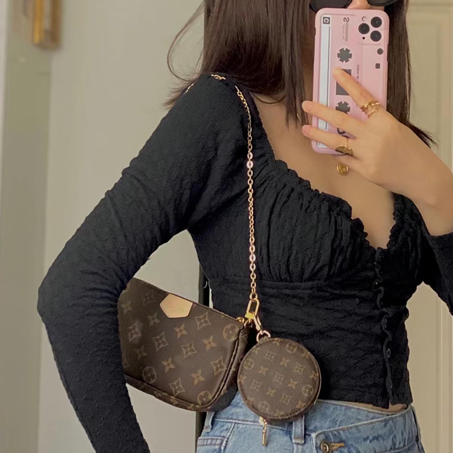 Purse Chain Strap Crossbody Gold Chain Shoulder Bag Replacement Strap