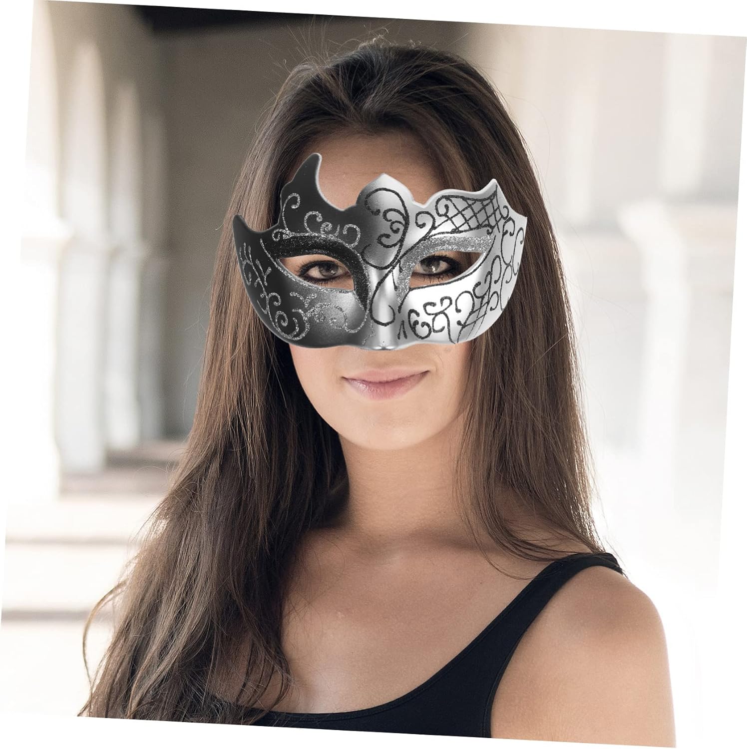 Half Face Flame Mask Masquerade Women Halloween Half White Face Mask Decorations Halloween Cosplay Mask