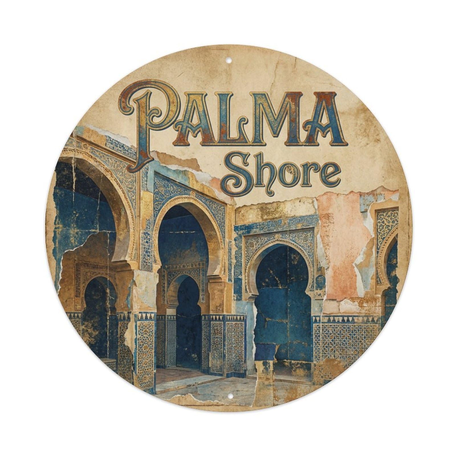 Tgrcjimh Style Metal Tin Sign Vintage Travel Palma Spain Aspiration