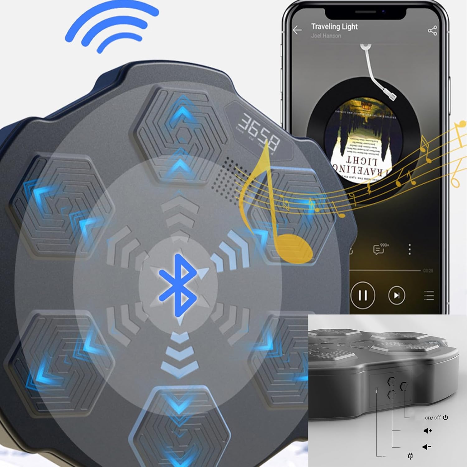 Music Boxing Machine,Fitness Boxing Machine,HD Display,Home Fitness Equipment,Punch-Free Boxing Target