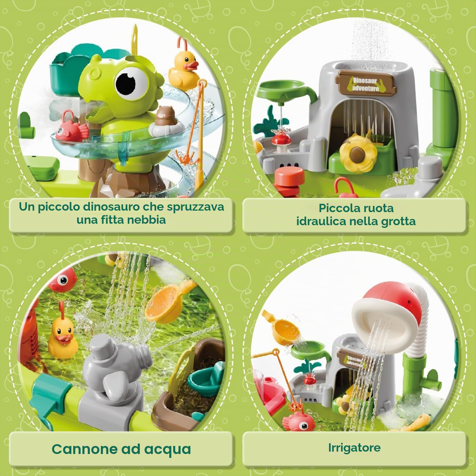 deAO Tavolo Acqua Bambini, Giochi da Spiaggia e da Giardino all'aperto | Tavolo Gioco Acqua Bambini con Pompa di Ricircolo Automatica, Scivolo d'Acqua, per Bambini di 3+ Anni