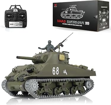 Toucan RC Hobby 2.4G Henglong 1/16 Scale 7.0 Upgraded M4A3 Sherman RTR RC Tank 3898 Metal Tracks