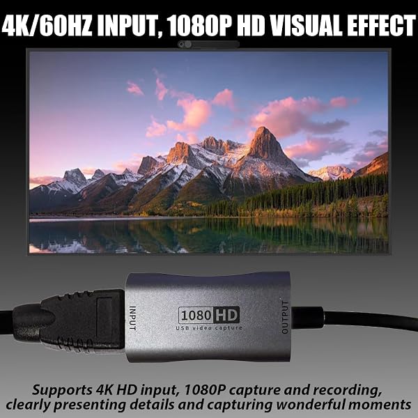 Carte de Capture vidéo 4K HDMI vers USB C 3.0 Capture Vidéo 1080P 60FPS Carte d'acquisition vidéo pour Streaming & Enregistrement la vidéoconférence ou la Diffusion en Direct - 2