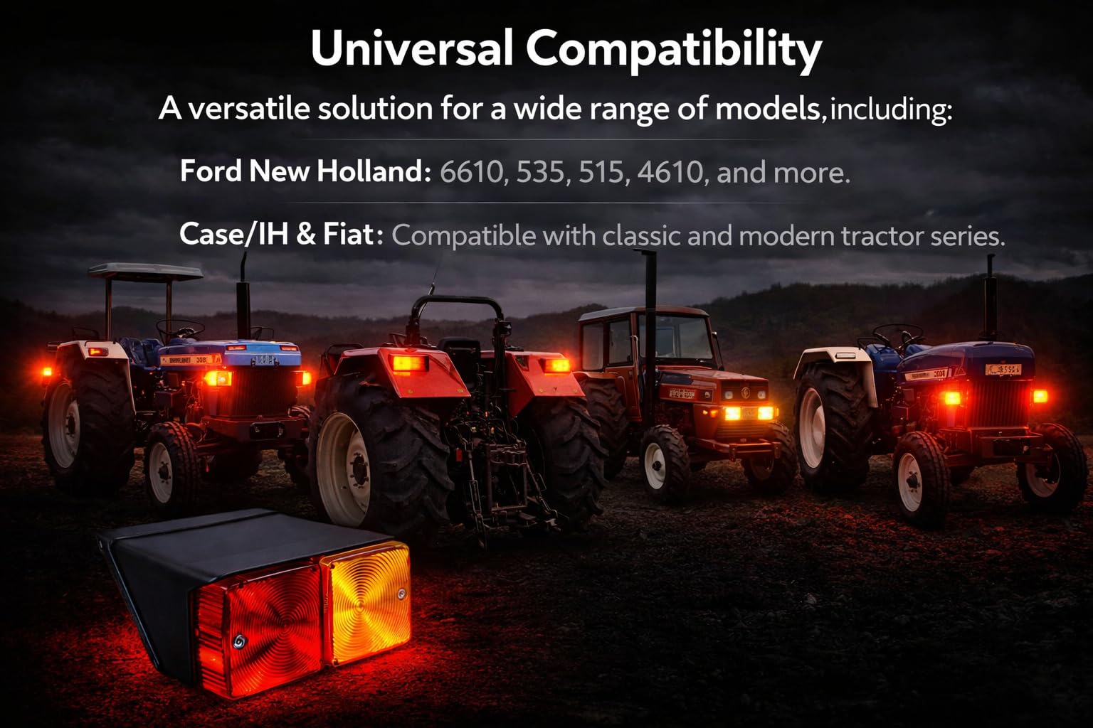 Lite Green Fanale posteriore per trattore Fanale 12v LED super luminoso Combinazione, Gruppo luci posteriori Sostituzione per Case/IH | FIAT | Trattori Ford New Holland 6610 535 515 4610