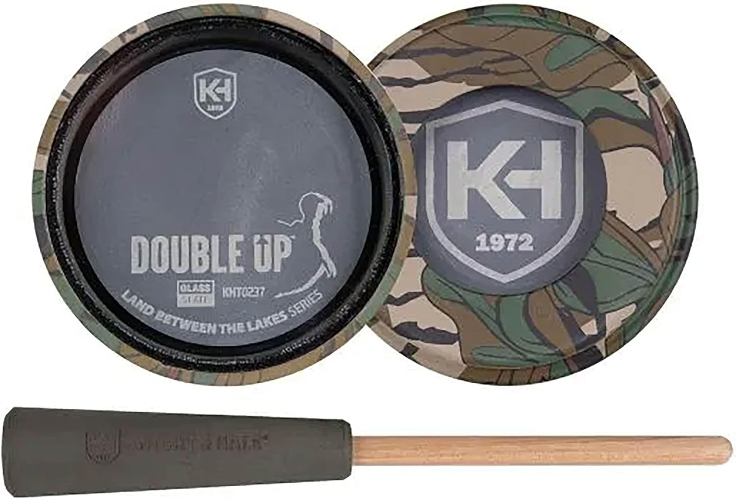 Knight & Hale Double Up™ Glass/Slate Turkey Pot Call, Mossy Oak® Greenleaf® - LBTL Series - 2-Sided Polymer Pot for Loud Raspy Long-Range & Soft Close-in Calls - Made in USA