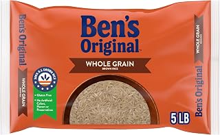 Ben's Original Whole Grain Brown Rice 5 lb Bag - Nutritious, Chewy Texture, Easy Cook Whole Grain Rice