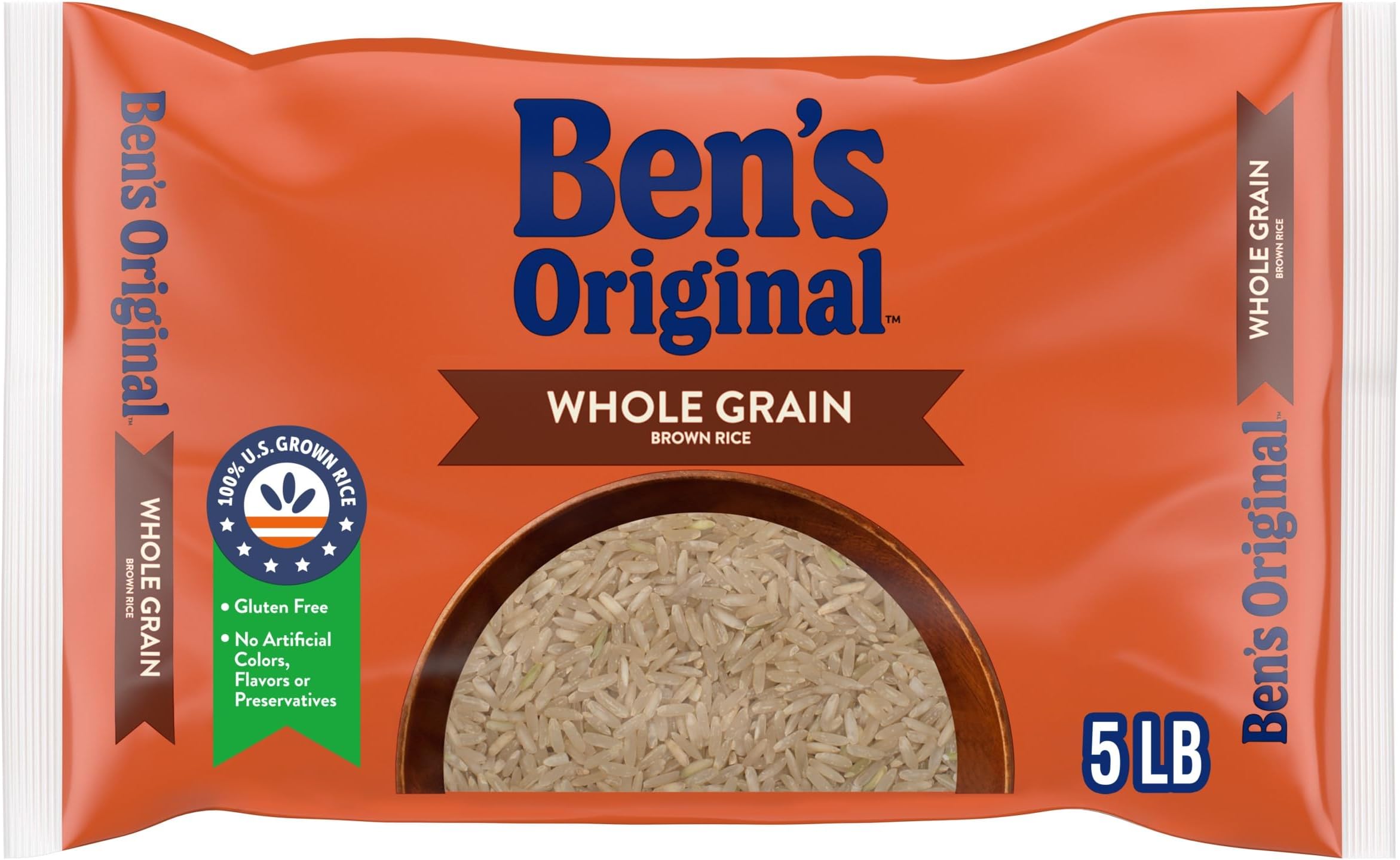 Whole Grain Brown Rice, 5 lb Bag