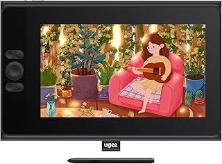 UGEE UE12 - Tablet gráfico com ecrã de 11,6 polegadas, monitor de desenho com 124% sRGB com 8 teclas de acesso direto de...