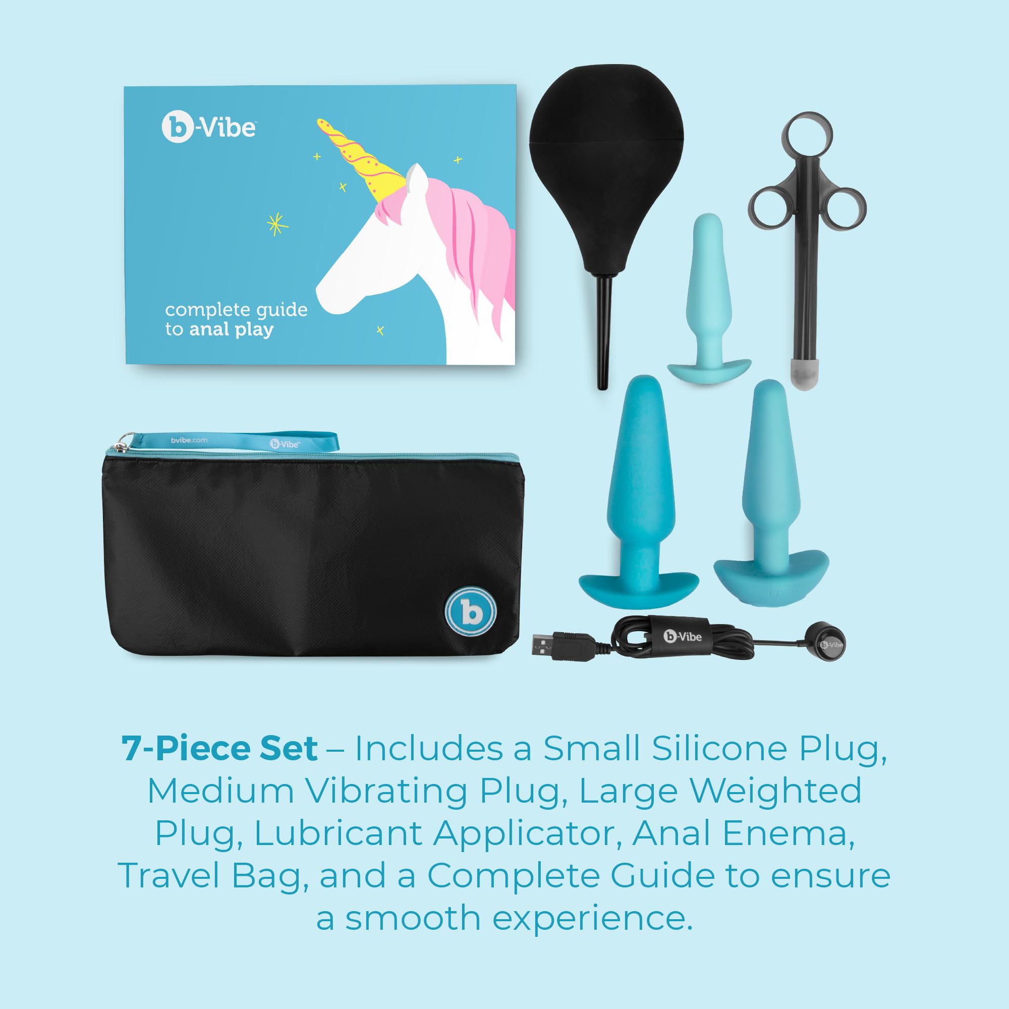 Amazon.com: b-Vibe Training Anal Plug Set - 7 Piece Silicone Butt Plug, Anal  Toys for Adults