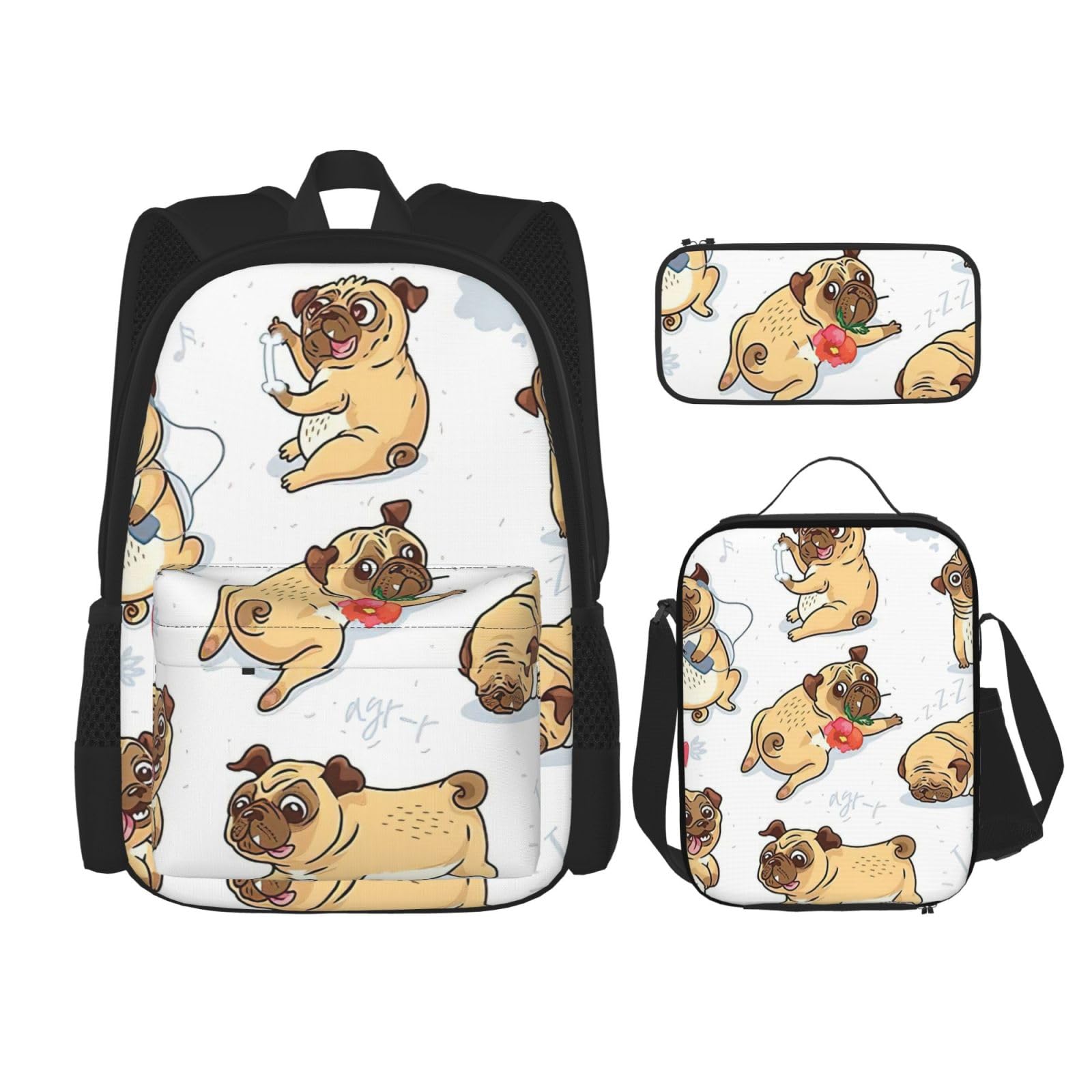 Zaino, borsa portapranzo, astuccio, set da 3 pezzi, per lavoro e
