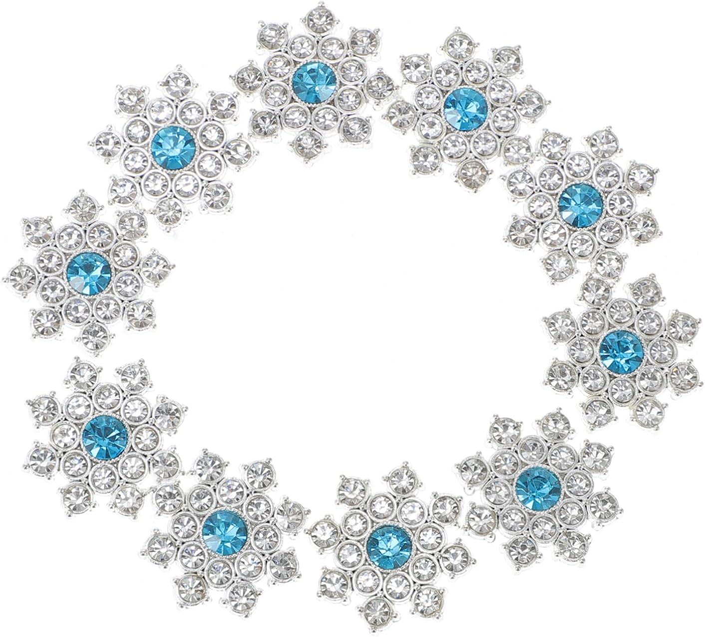 DOITOOL DIY Rhinestone Flower Plate Hair Accessories 30pcs Flatback Flower Charms for Jewelry Embellishment