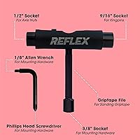 Vista 2 de Reflex TriFlex Skate Tool - Accesorio de herramienta portátil multifunción para patineta, longboard y patines