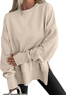 Oversized Thumbhole Sweatshirt: Trendy Side Slit Pullover for Teen Y2K Fall Outfits 2025