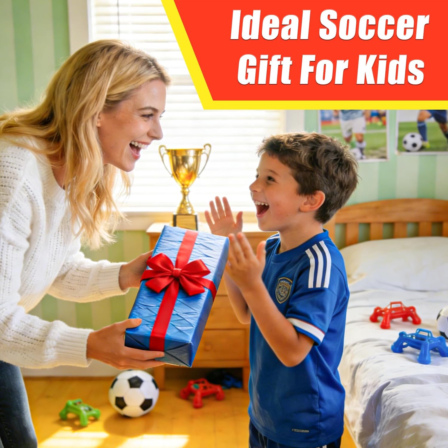 Big Size Soccer Training Dice Set, 2Pcs Soccer Gifts Shooting & Juggling Soccer with Mesh Bag Training Equipment for Games, Boost Soccer Skills with Fun Practice for 8-12 Boys & Girls