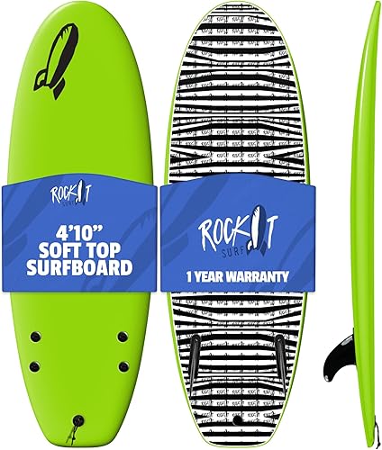Miniatura 11 de Rock-It - Tabla de surf CHUB Soft Top de 4 pies y 10 pulgadas, para niños y mini, fácil de remar y maniobrable para principiantes
