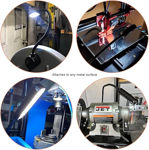 Miniatura 7 de Luz para máquina de coser, base magnética, luz de trabajo LED con cuello de cisne flexible para máquina de coser, taladradoras, bancos de trabajo